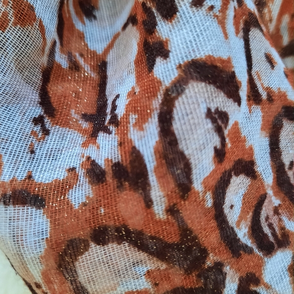 Charming Charlie Large Infinity Scarf Spring Summer Gold Thread - Picture 8 of 13